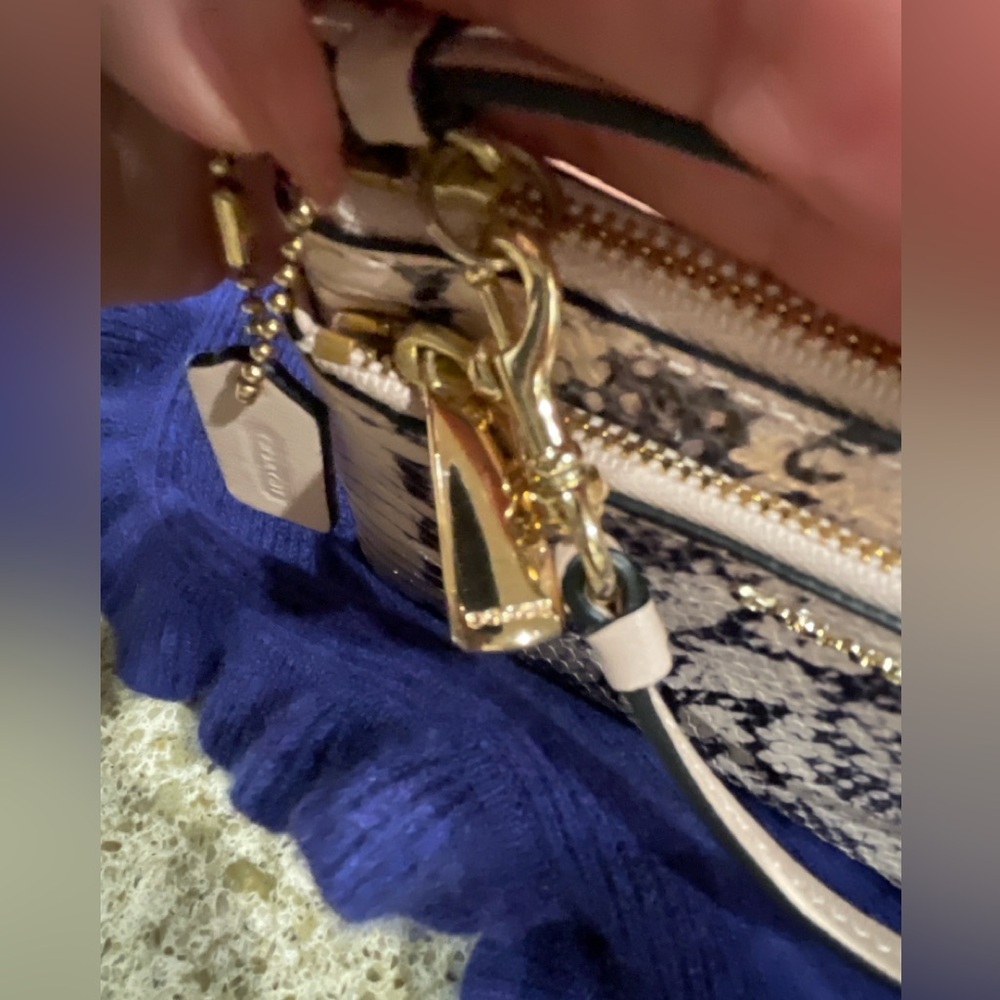 Coach Madison Python Embossed Double Zip Wristlet… - image 4